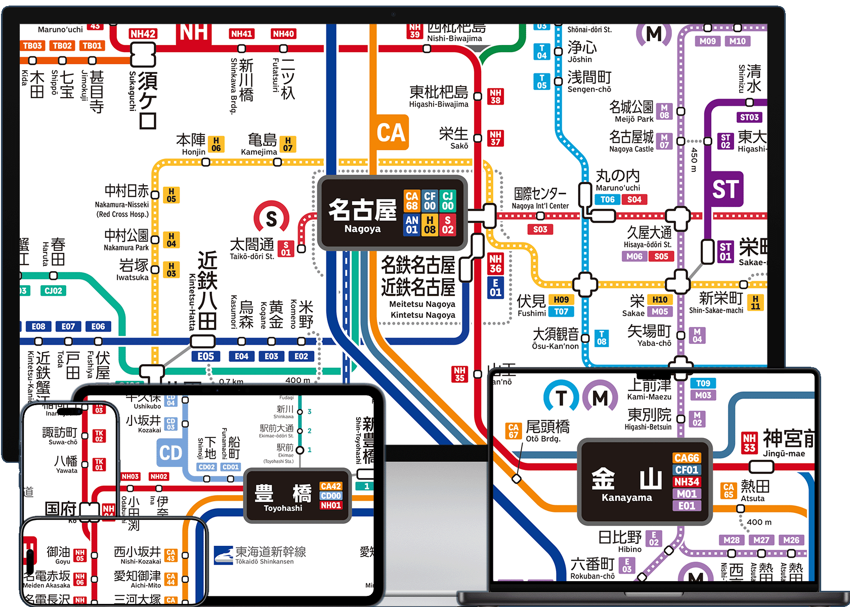 p*5様 運転関係線路要図 名古屋鉄道管理局 p*5様 運転関係線路要図